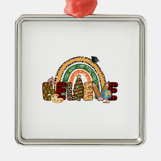 Glaube Lehrerin Ornament Aus Metall (Vorne)