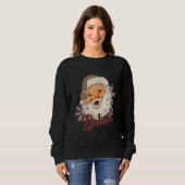 Glaube Leopard Santa Retro Santa Vintag Sweatshirt (Vorne ganz)