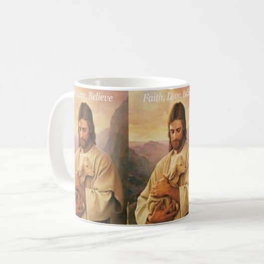 Glaube, Liebe, Glaube, Jesus Tasse (Vorderseite Links)