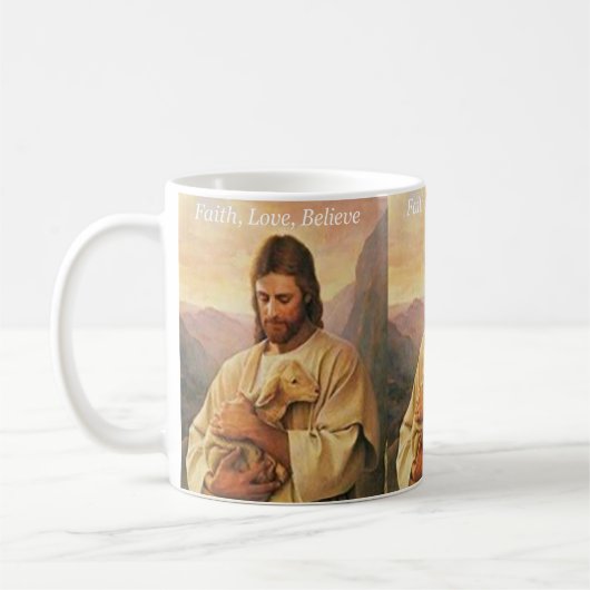 Glaube, Liebe, Glaube, Jesus Tasse (Links)