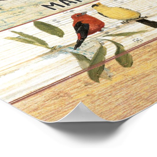 Glaube, Liebe, Hoffnung Bird Poster (Ecke)