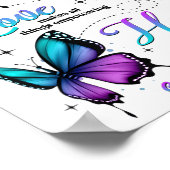 Glaube Liebe Hoffnung Schmetterling Suizidbewussts Poster (Ecke)