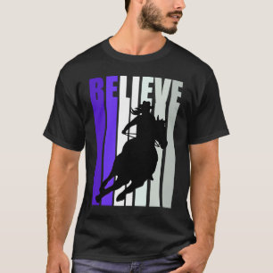 Glaube Lila Cowgirl Südliche Mädchen Western Pferd T-Shirt