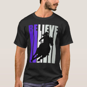 Glaube Lila Cowgirl Südliche Mädchen Western Pferd T-Shirt