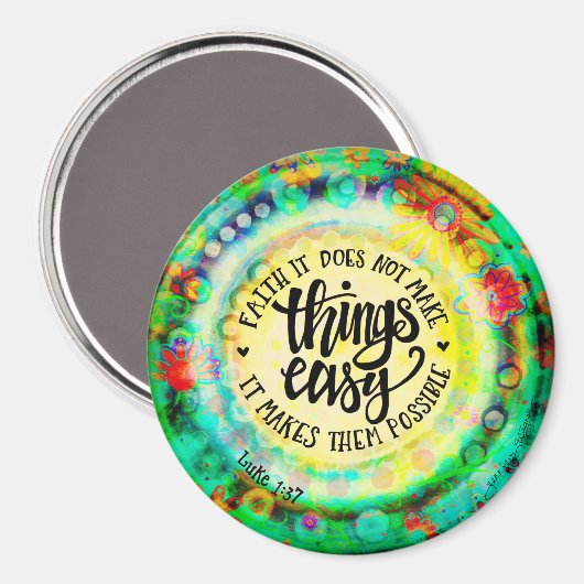 Glaube macht Dinge möglich Magnet (Vorderseite/Rückseite)