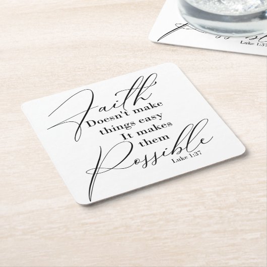 Glaube macht Dinge möglich Rechteckiger Pappuntersetzer (angewinkelt)