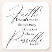 Glaube macht Dinge möglich Rechteckiger Pappuntersetzer (Vorderseite)
