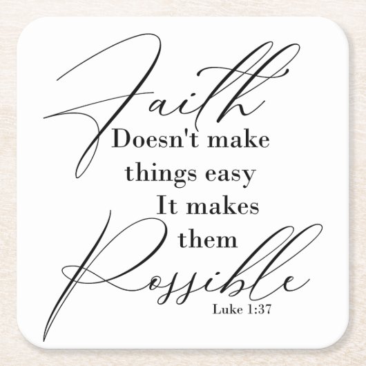 Glaube macht Dinge möglich Rechteckiger Pappuntersetzer (Vorderseite)