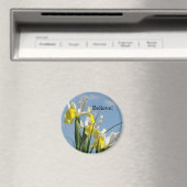Glaube! Magnet Gelbe weiße Iris-Blume (In Situ (Geschirrspüler))