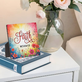 Glaube Matthäus 17:20 Inspirierendes Tischschild Fotoplatte