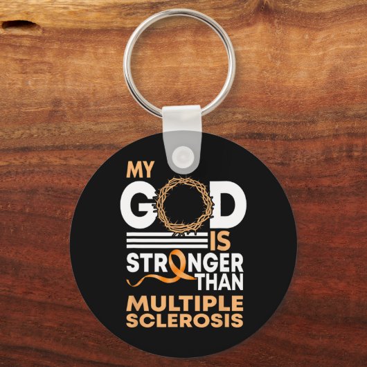 Glaube Mein Gott ist stärker als Multiple Sklerose Schlüsselanhänger (Vorderseite)