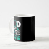 Glaube Mein Gott ist stärker als peritonealer Kreb Kaffeetasse (Vorderseite Links)