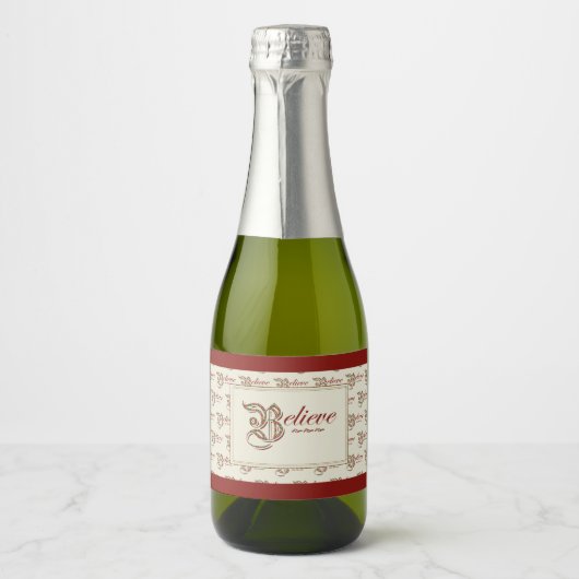 Glaube Mini-Sparkling-Weinetikett Schaumweinetikett (Vorderseite)