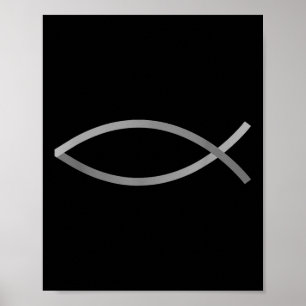 Glaube mit Stil Jesus-Fisch Christliches Symbol Poster