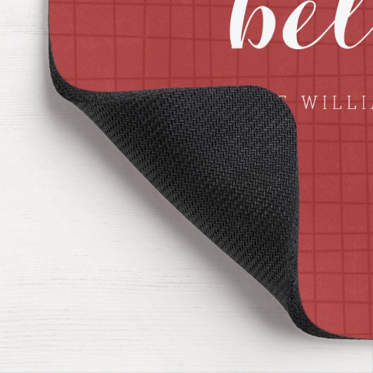 Glaube - Moderne frohe Weihnachten Rot Mousepad (Ecke)