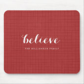 Glaube - Moderne frohe Weihnachten Rot Mousepad (Vorne)