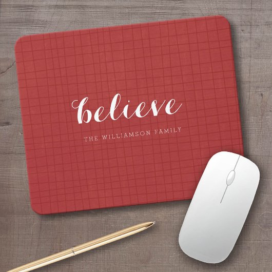Glaube - Moderne frohe Weihnachten Rot Mousepad