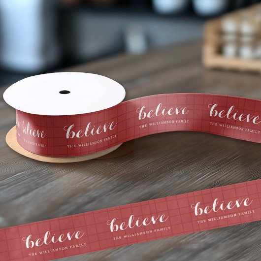 Glaube - Moderne frohe Weihnachten Rot Satinband