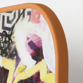 Glaube Monogram Initial Red Florals Pickleball Schläger (Linke Seite)