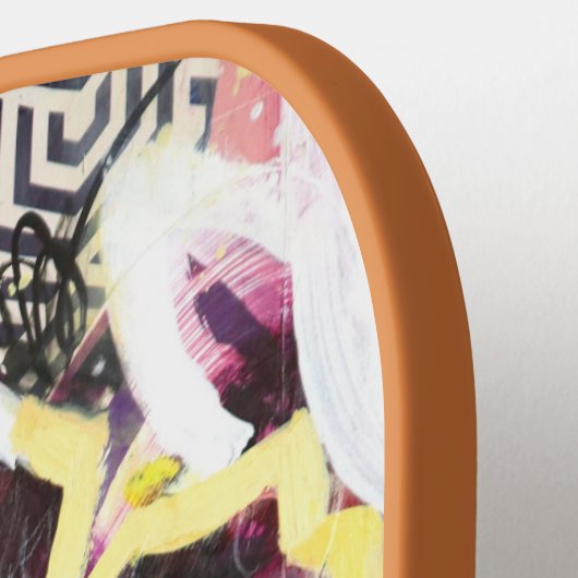 Glaube Monogram Initial Red Florals Pickleball Schläger (Linke Seite)