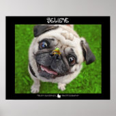 Glaube Mops Frog Poster (Vorne)