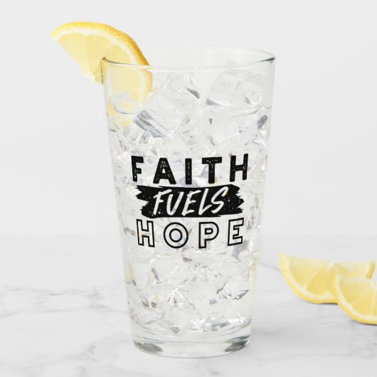 Glaube nährt Hoffnung Zitat – Aufmunternde christl Glas (Vorderseite Ice)