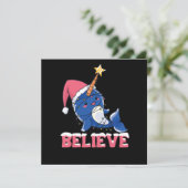 Glaube Narwhal Weihnachtsschneefieber-Lichter Einladung (Stehend Vorderseite)