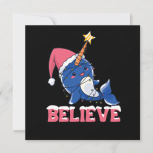 Glaube Narwhal Weihnachtsschneefieber-Lichter Einladung