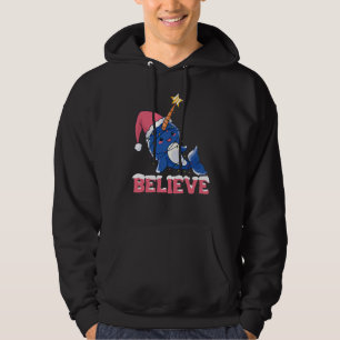 Glaube Narwhal Weihnachtsschneefieber-Lichter Hoodie