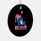 Glaube Narwhal Weihnachtsschneefieber-Lichter Keramik Ornament (Rechts)