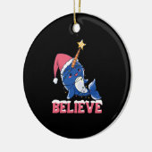 Glaube Narwhal Weihnachtsschneefieber-Lichter Keramik Ornament (Links)