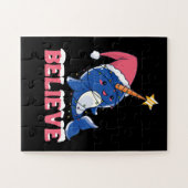 Glaube Narwhal Weihnachtsschneefieber-Lichter Puzzle (Horizontal)