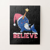 Glaube Narwhal Weihnachtsschneefieber-Lichter Puzzle (Vertikal)