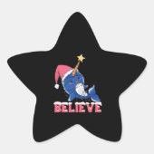 Glaube Narwhal Weihnachtsschneefieber-Lichter Stern-Aufkleber (Vorderseite)