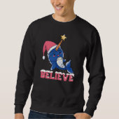 Glaube Narwhal Weihnachtsschneefieber-Lichter Sweatshirt (Vorderseite)