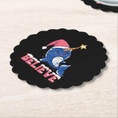 Glaube Narwhal Weihnachtsschneefieber-Lichter Untersetzer (angewinkelt)