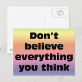 Glaube nicht alles, was du denkst. postkarte (Vorne/Hinten)