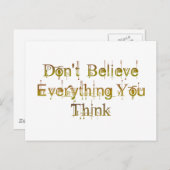 Glaube nicht alles, was du denkst postkarte (Vorne/Hinten)