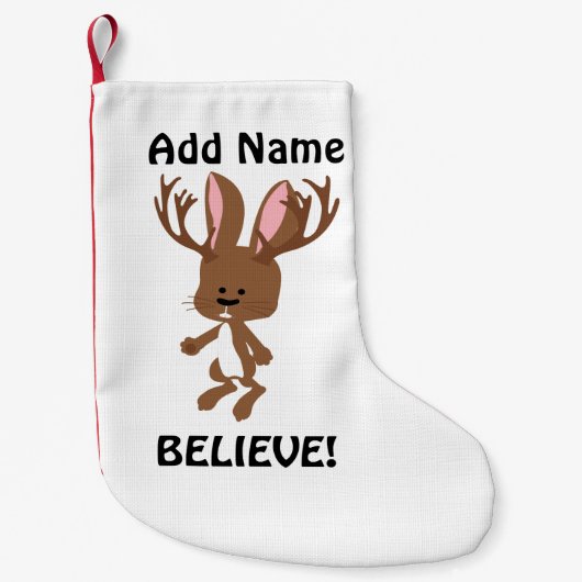 Glaube! Niedlich Jackalope Kleiner Weihnachtsstrumpf (Vorderseite)