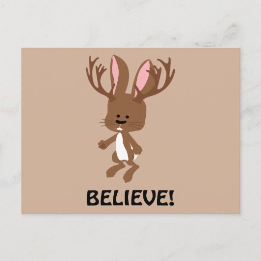 Glaube! Niedlich Jackalope Postkarte (Vorderseite)