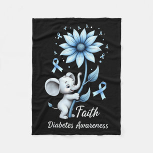 Glaube Niedliche Elefanten Sonnenblumen Diabetes B Fleecedecke