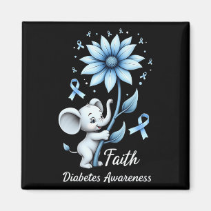 Glaube Niedliche Elefanten Sonnenblumen Diabetes B Magnet