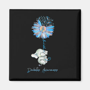 Glaube Niedliche Elefanten Sonnenblumen Diabetes B Magnet