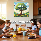 Glaube ohne Arbeit IST TOT Quadratische Wanduhr