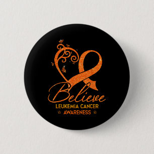 Glaube Orange Band Herz Leukämie Blutkrebs Button