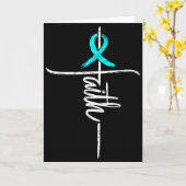 Glaube Pcos Bewusstsein Kreuz Christliches Band Tü Karte (Gelbe Blume)