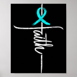 Glaube Pcos Bewusstsein Kreuz Christliches Band Tü Poster