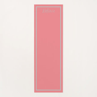 'Glaube' Phrase Coral Pink & Grau Border Yogamatte
