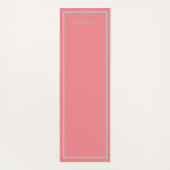 'Glaube' Phrase Coral Pink & Grau Border Yogamatte (Rückseite)