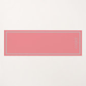 'Glaube' Phrase Coral Pink & Grau Border Yogamatte (Vorderseite (Horizontal))